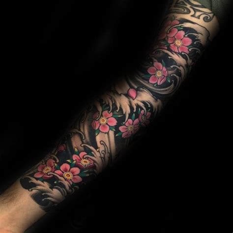 cherry blossom tattoo sleeve|japanese style cherry blossom tattoo.